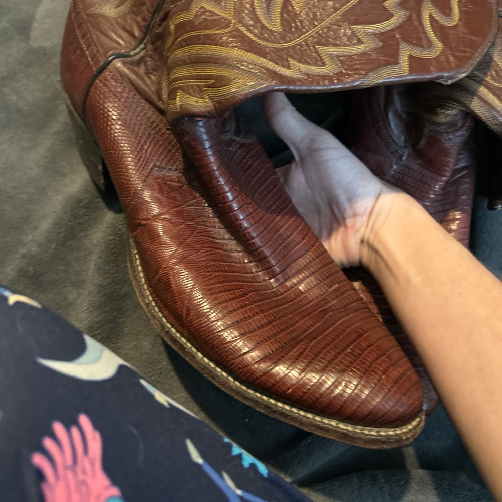 Justin Boots Brown Textured Cowboy Boots